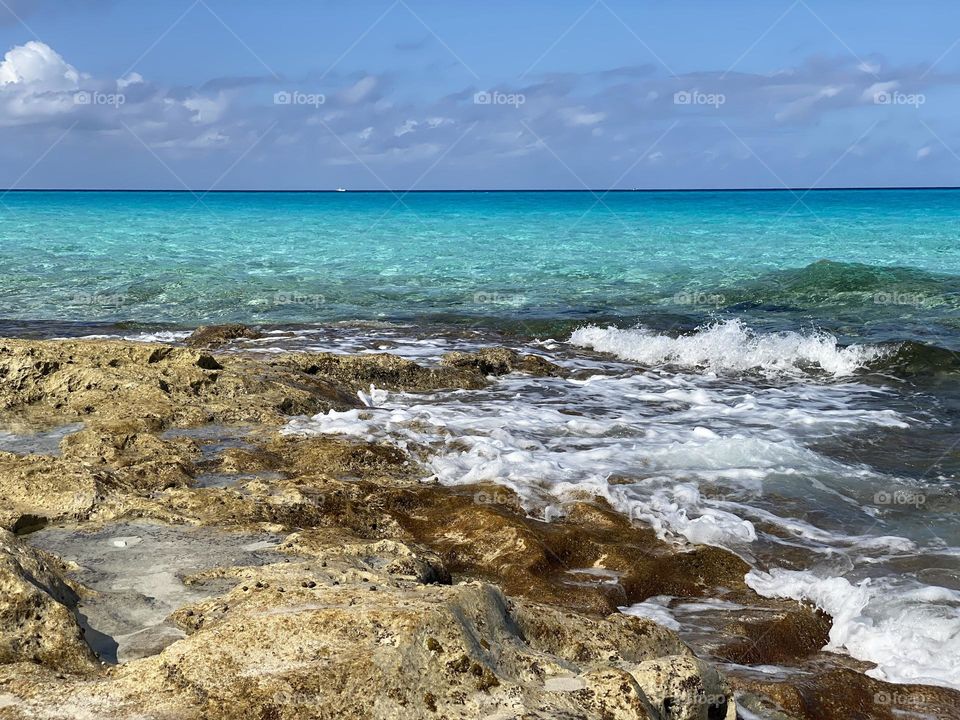 Rocky beach in Bimini, Bahamas 