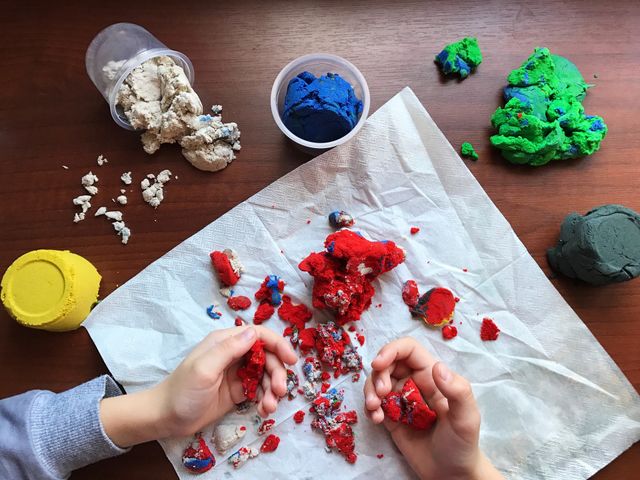 Kid making art 