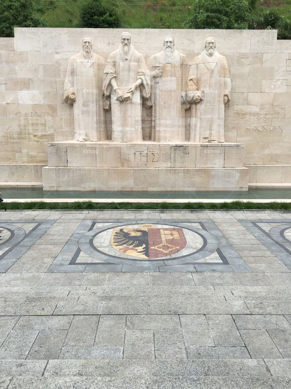 The Reformation Wall in the Parc de Bastions in Geneva, Switzerland. 