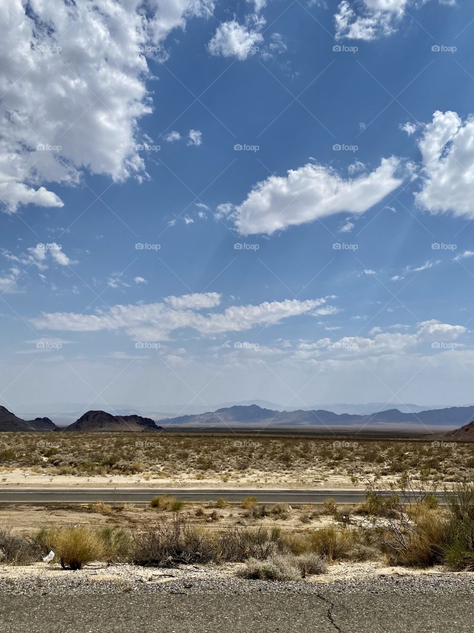 Driving through Sheephole Valley Wilderness in California 