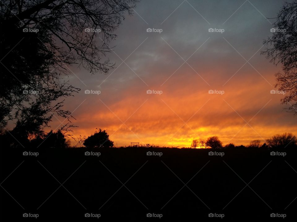 Winter sky landscape