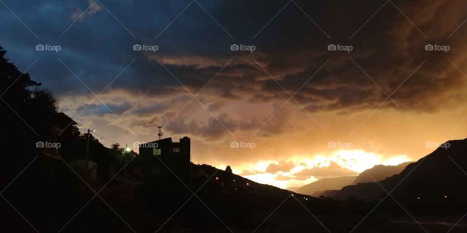 Stormy Bolivian sunset