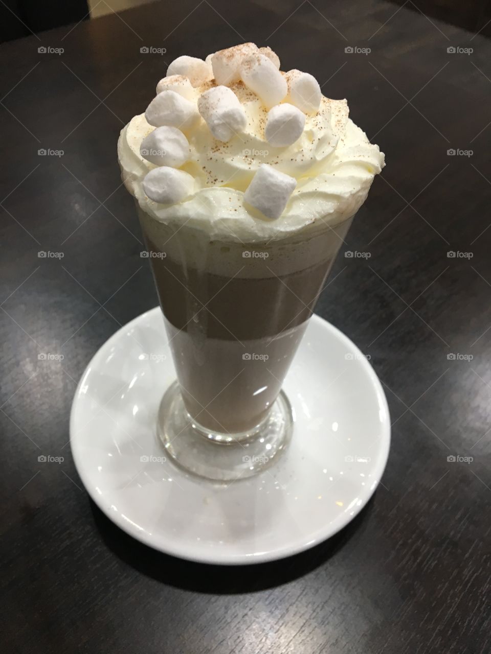 Hot chocolate. Cream. Marshmallows.