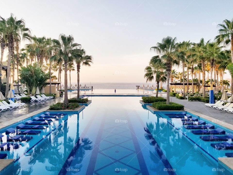 Sunrise from a resort in Cabo San Lucas