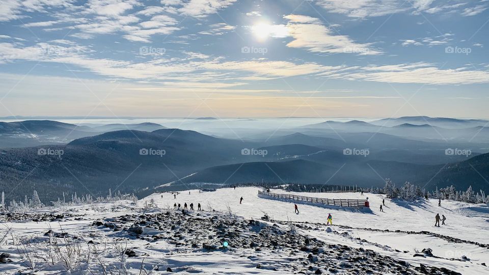 Top view of the Ski slope