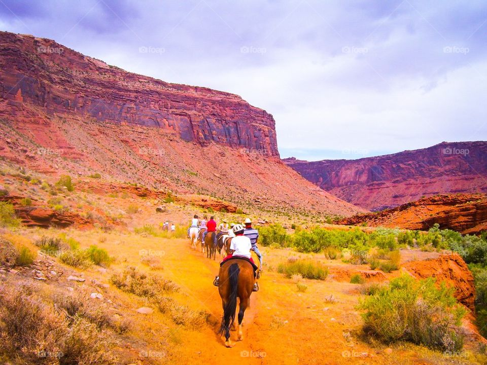 Horseback riding near the Colorado River