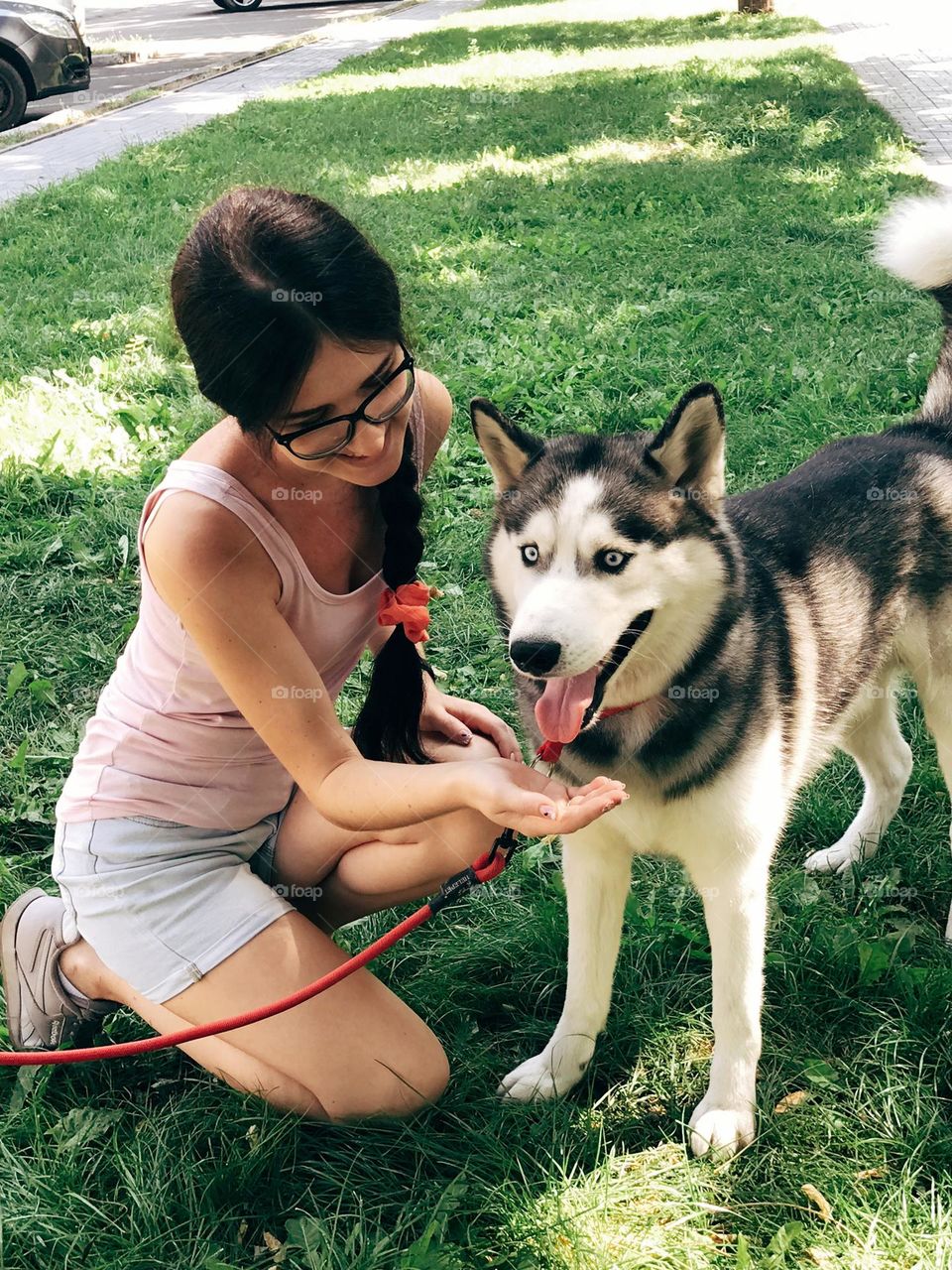 Girl with dog