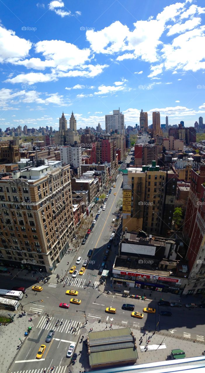 View from up top. New York view from apartment 