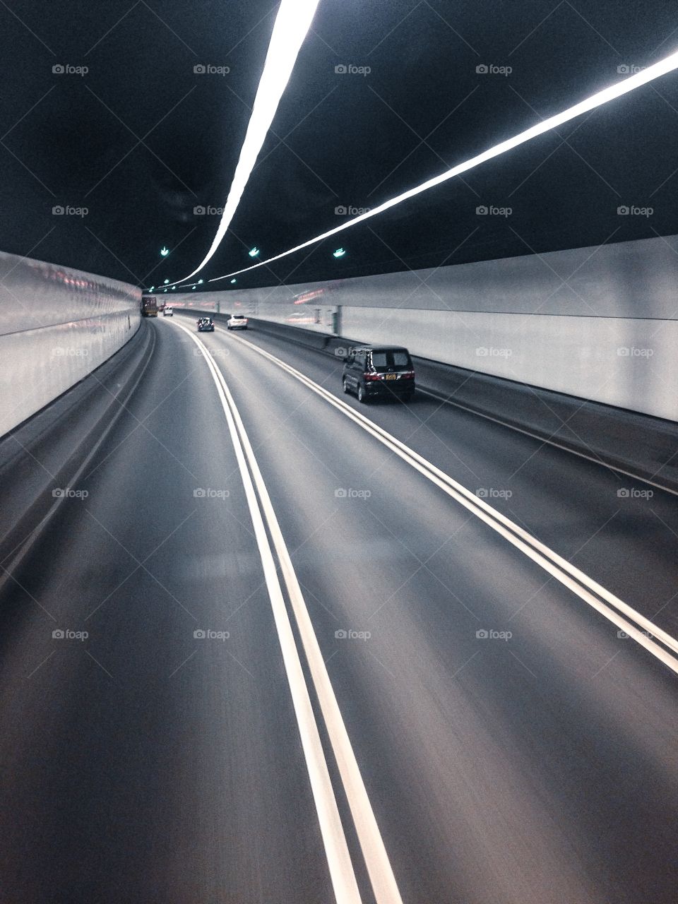 Tunnel road in Hong Kong 