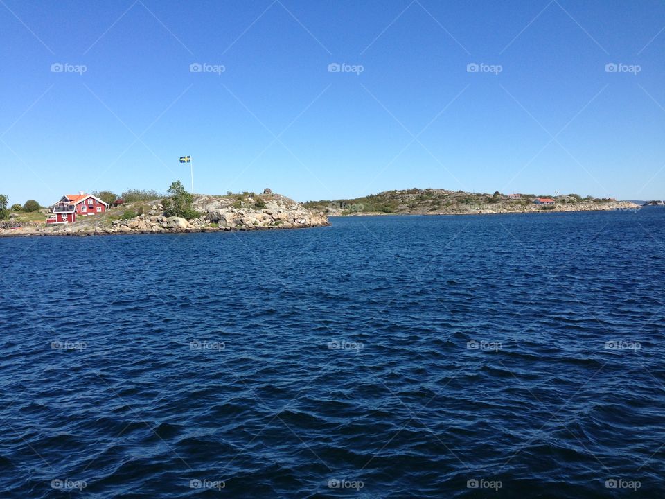 Swedish archipelago . The beautiful archipelago outside Gothenburg in Sweden. 