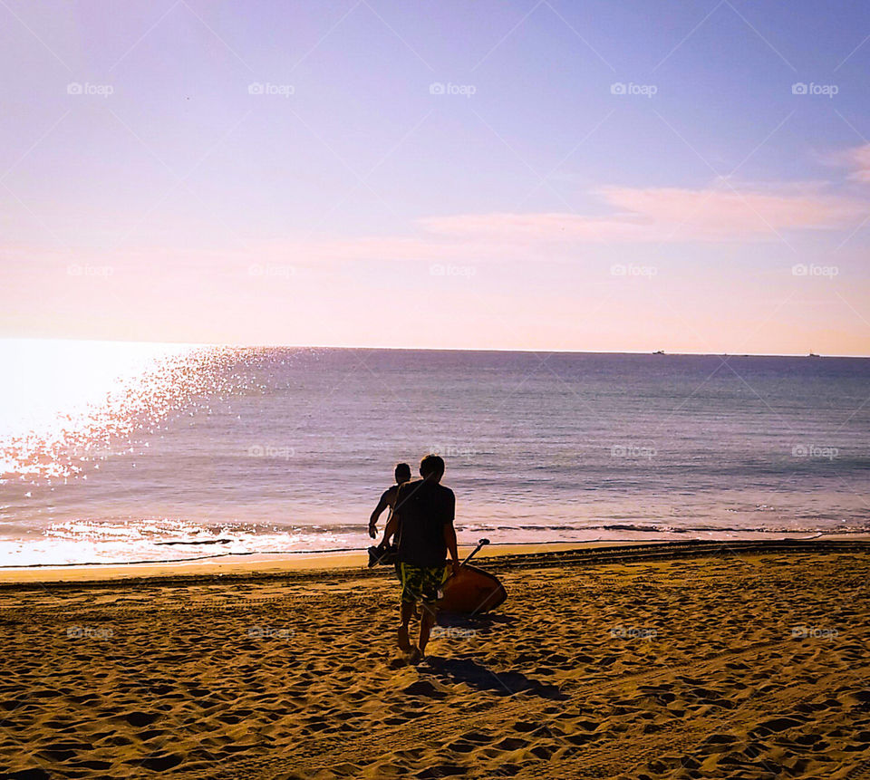 Beach, Sunset, Water, Sea, Sun