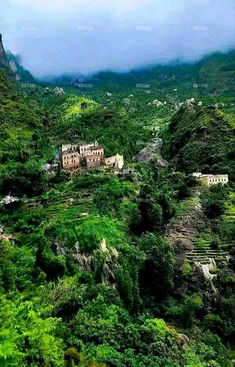 Glory be to God, the magnificent and picturesque view and the natural green trees are a view that is nothing more wonderful than it