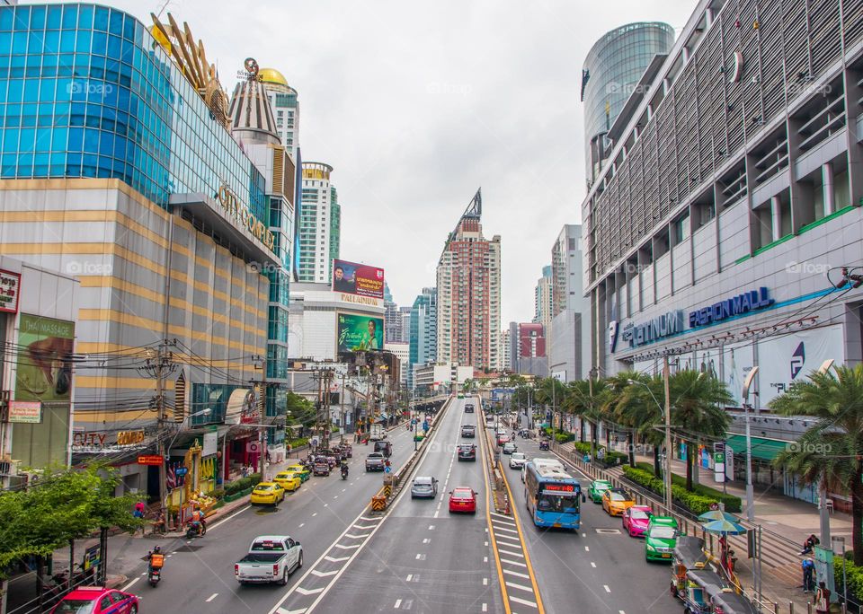 a View to an Urban District of the Metropolis Bangkok in Thailand Southeast Asia