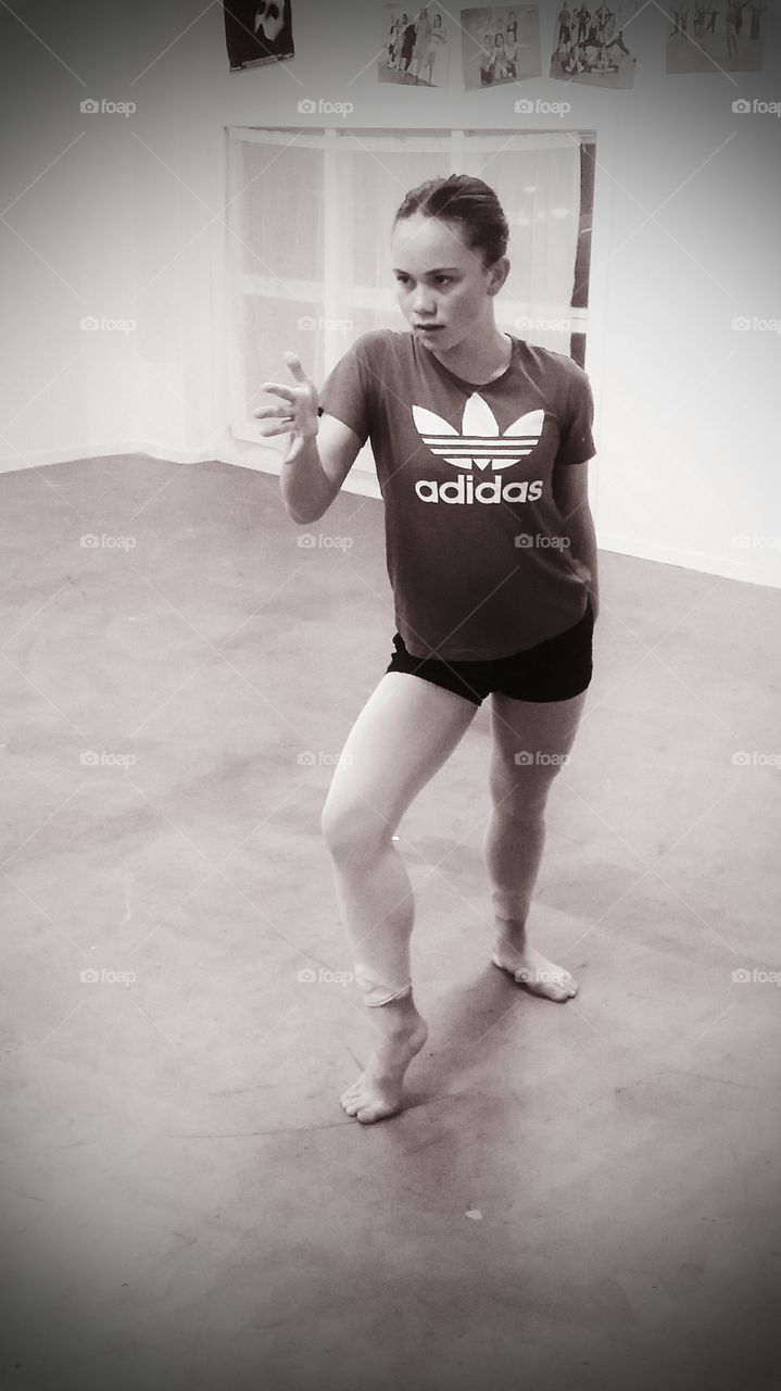 Young beautiful woman dancer