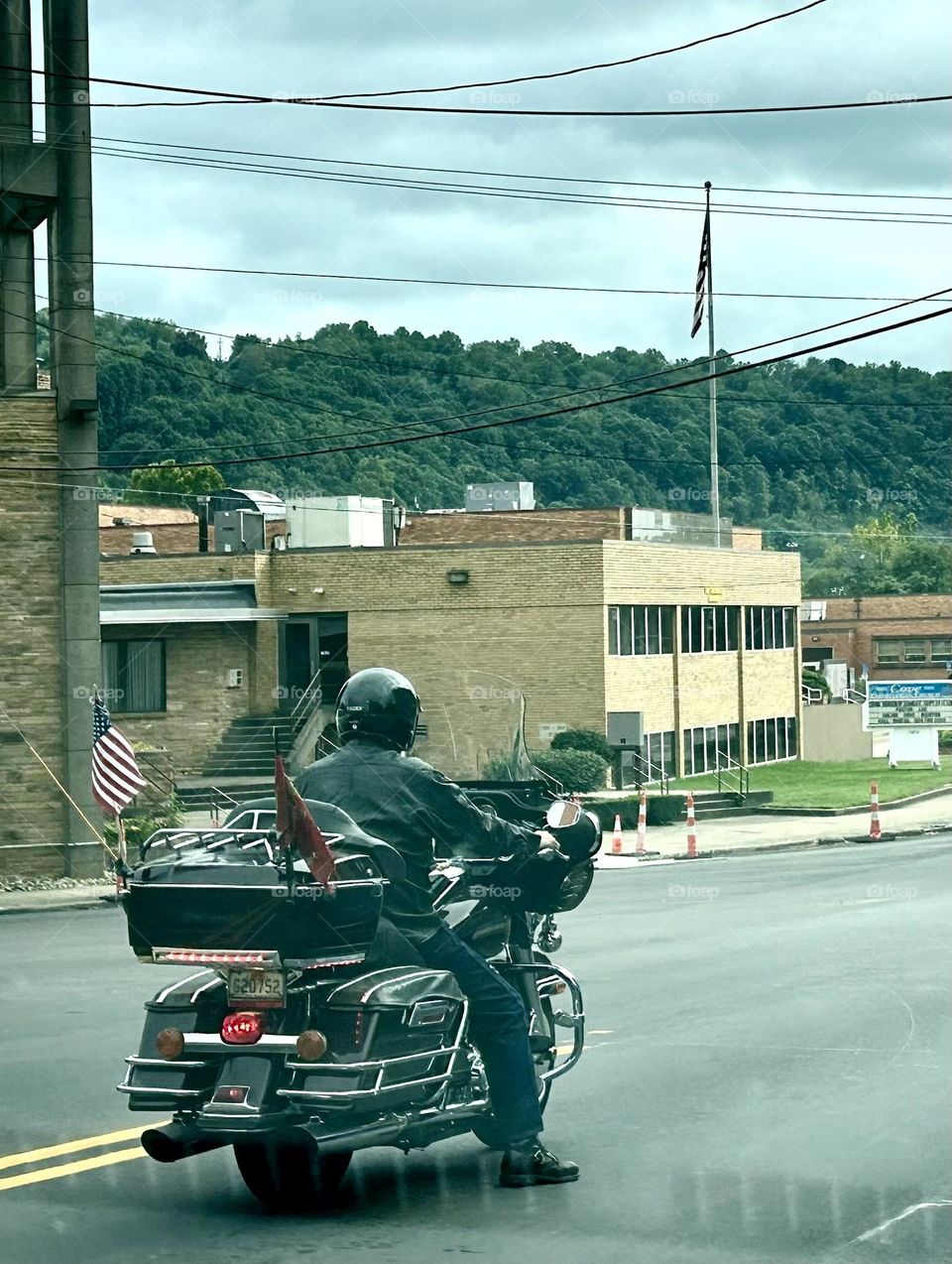 Motorcycle riding on road