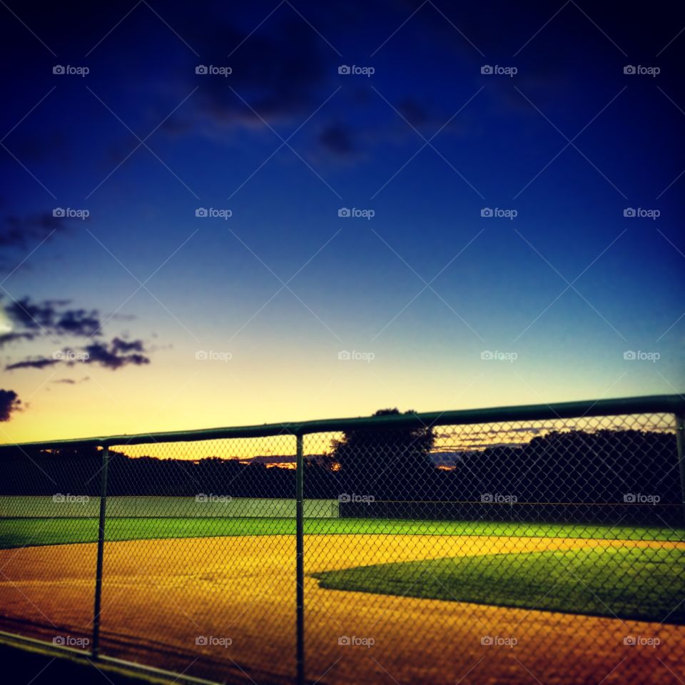 Night Games. Empty field at night