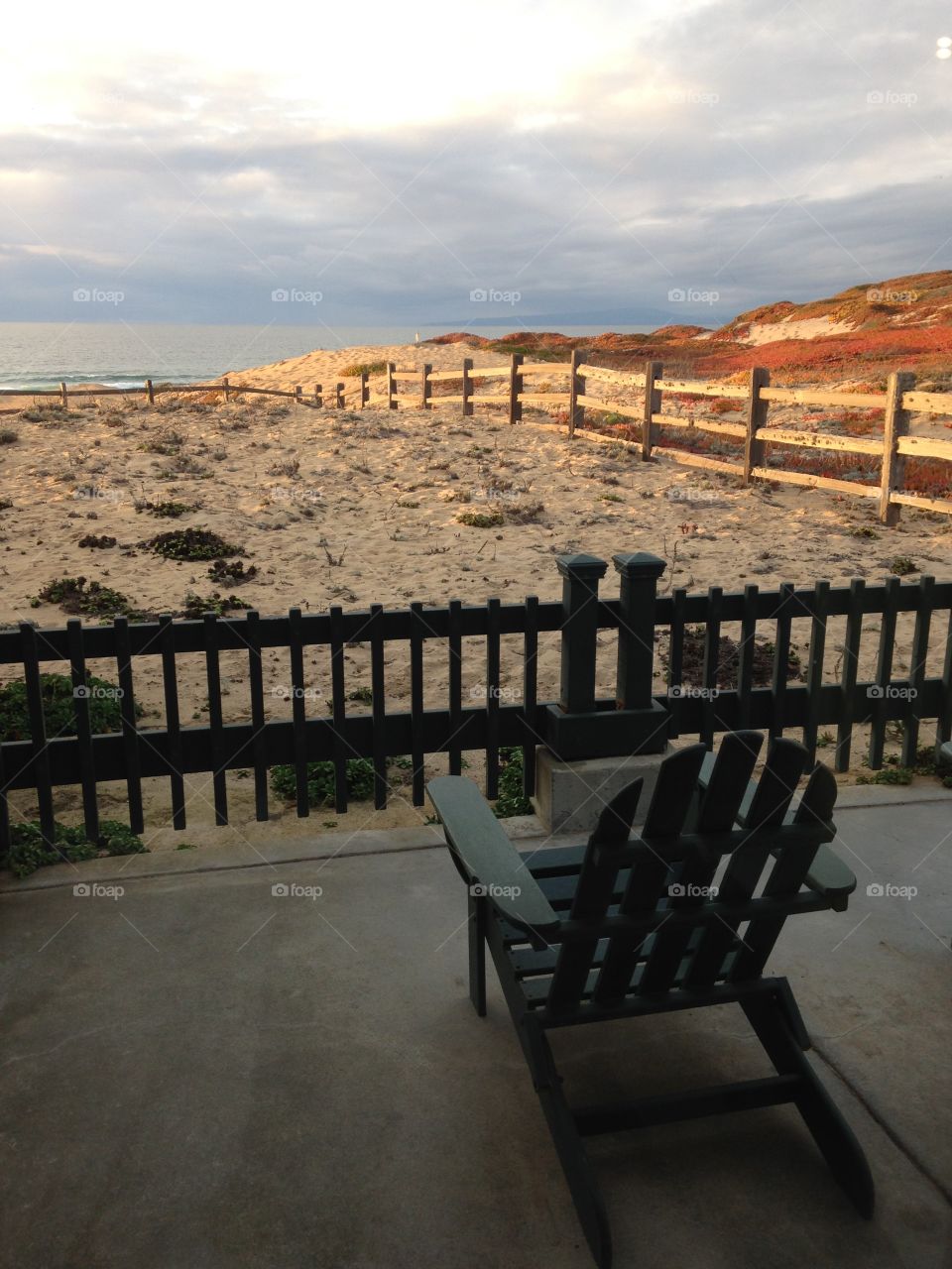 A chair and a view.  California often asks us, sit down, relax, and enjoy the view. 
