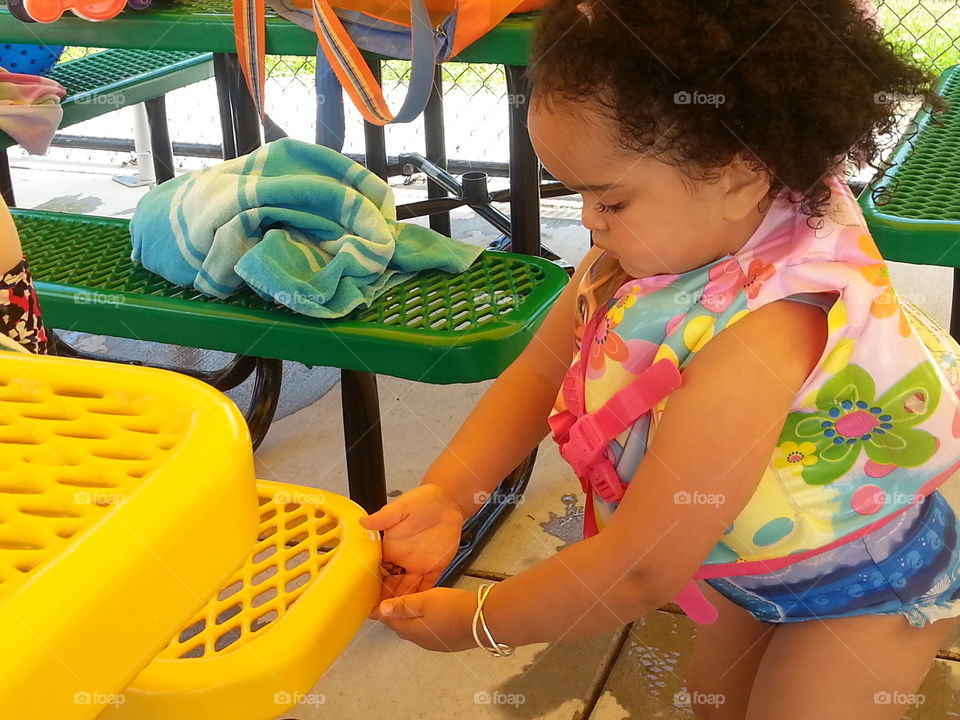 Butterfly Visits the Pool. Love how butterflies fearlessly land and stay still long enough to be picked up...