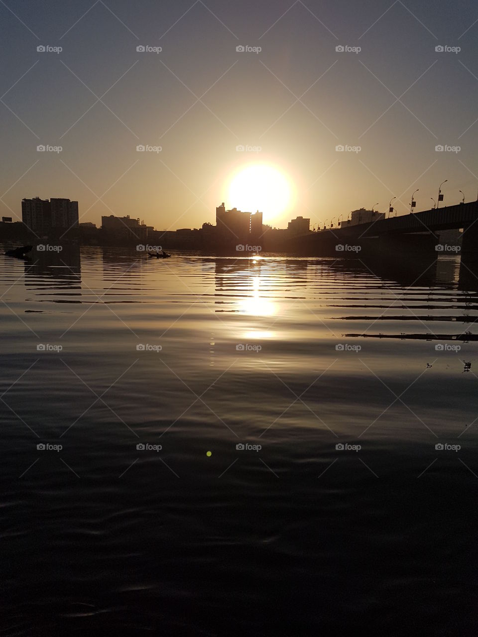 Sunset - River  - Bridge - Water - Building - Landscape - Reflection - Egypt