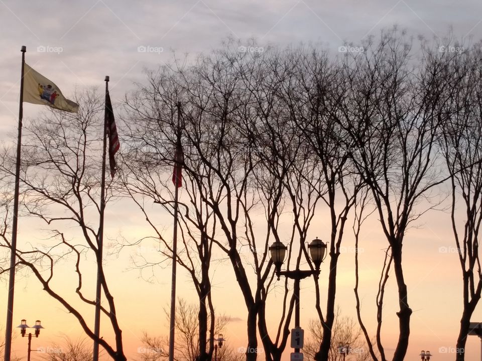 Jersey City waterfront sunrise