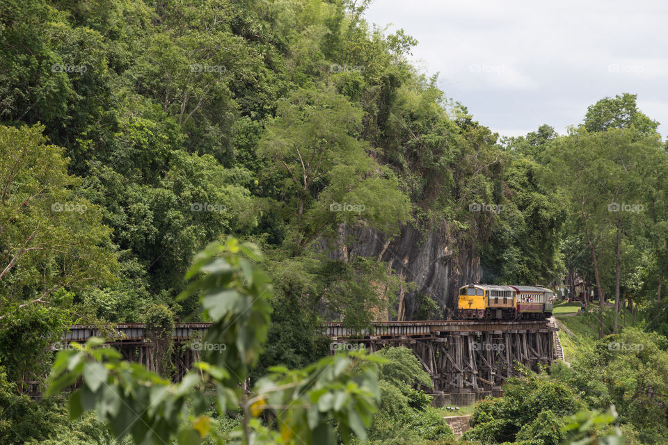 Railway train in Kanchanaburi Thailand 