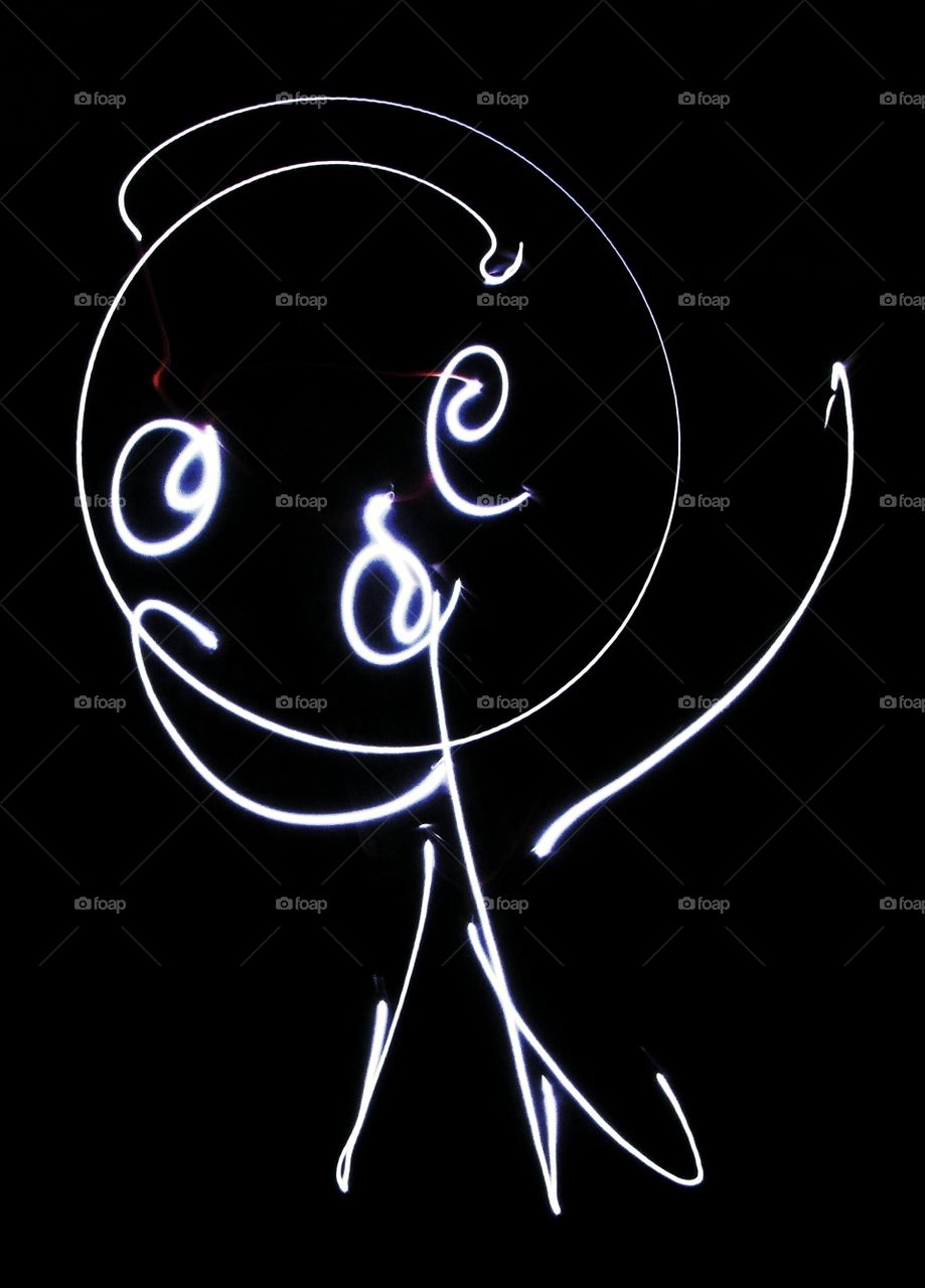 Dancing doll with light painting