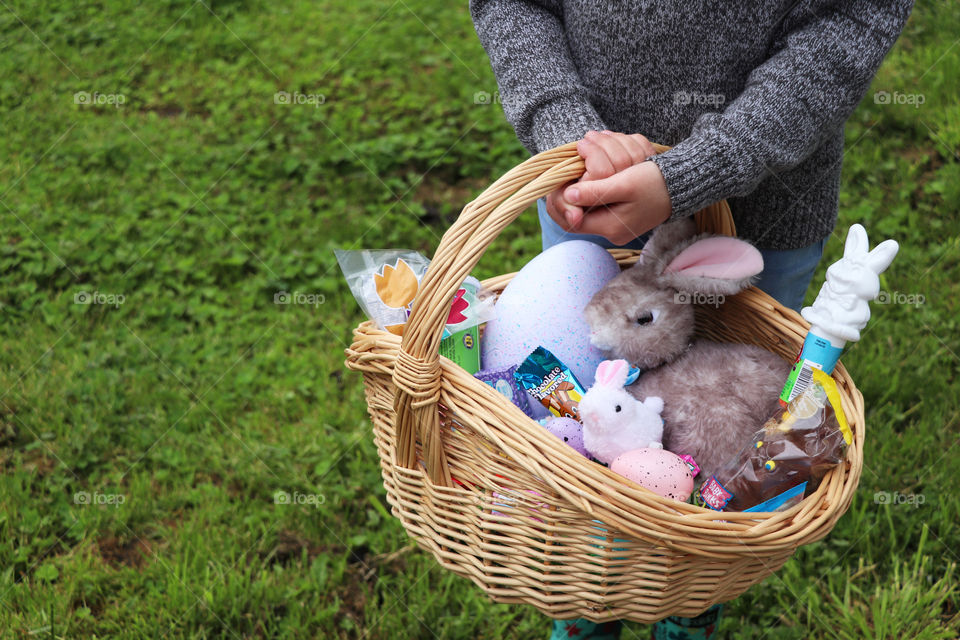 Child holding Easter basket