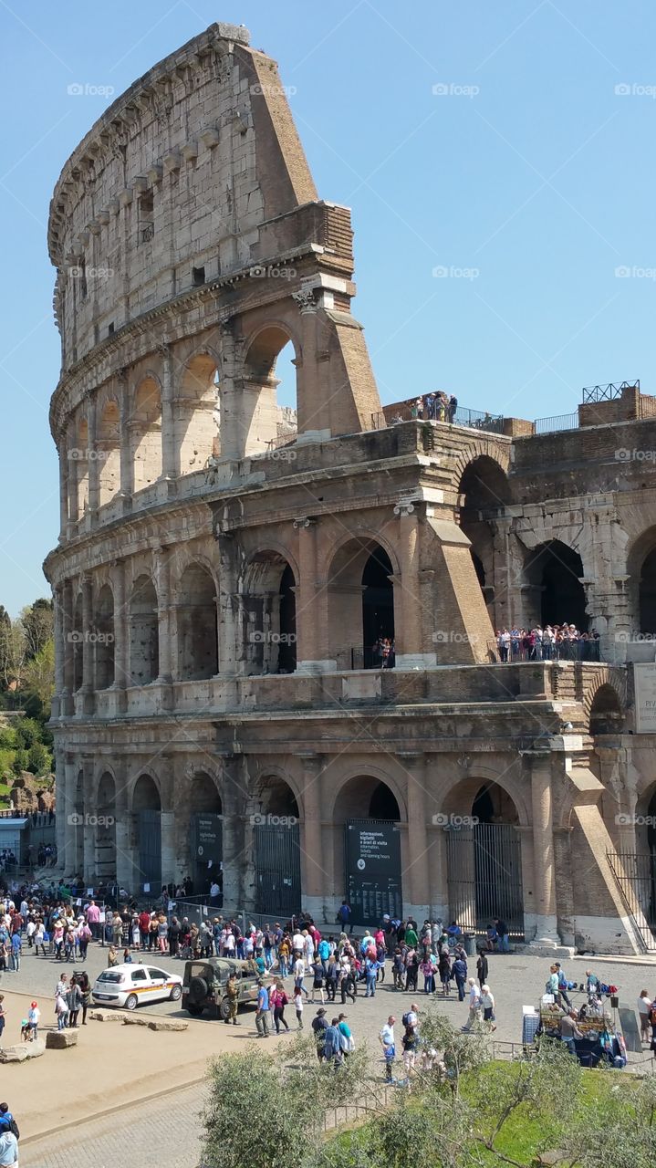colosseum partial. traveling around italy. rome