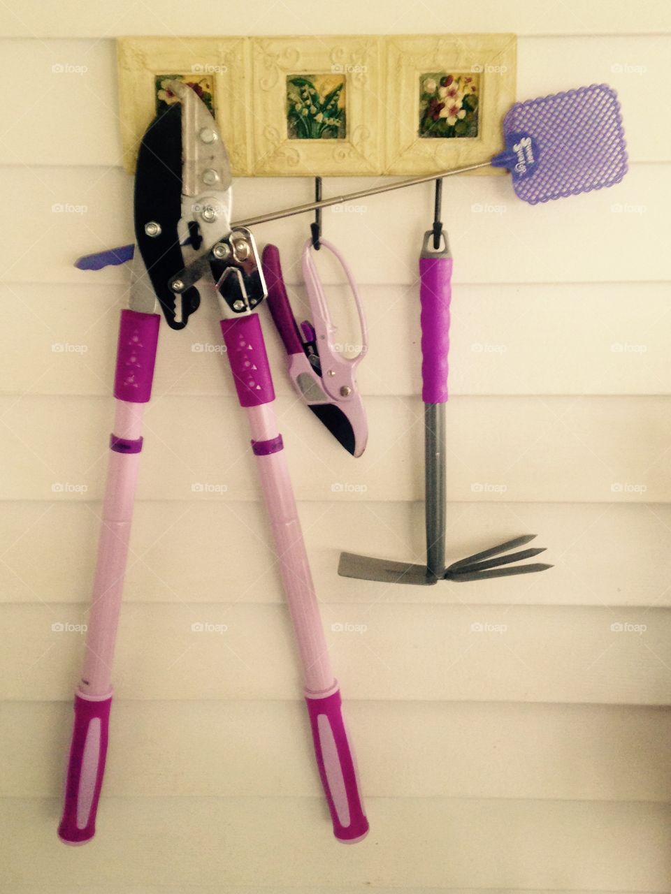 Purple gardening tools