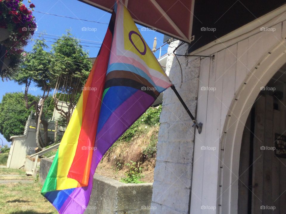 A Pride Flag on the Store Front