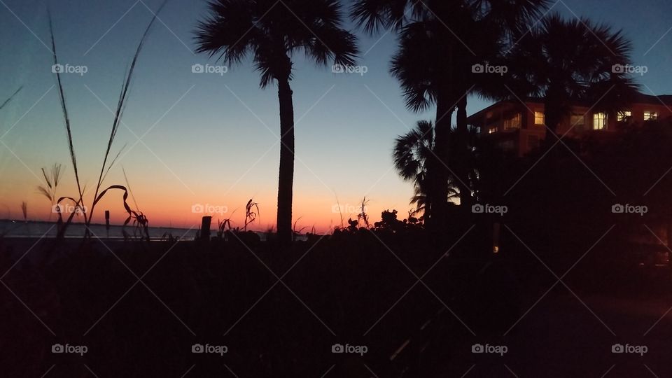 Sunset at Ft. Myers Beach, Florida.