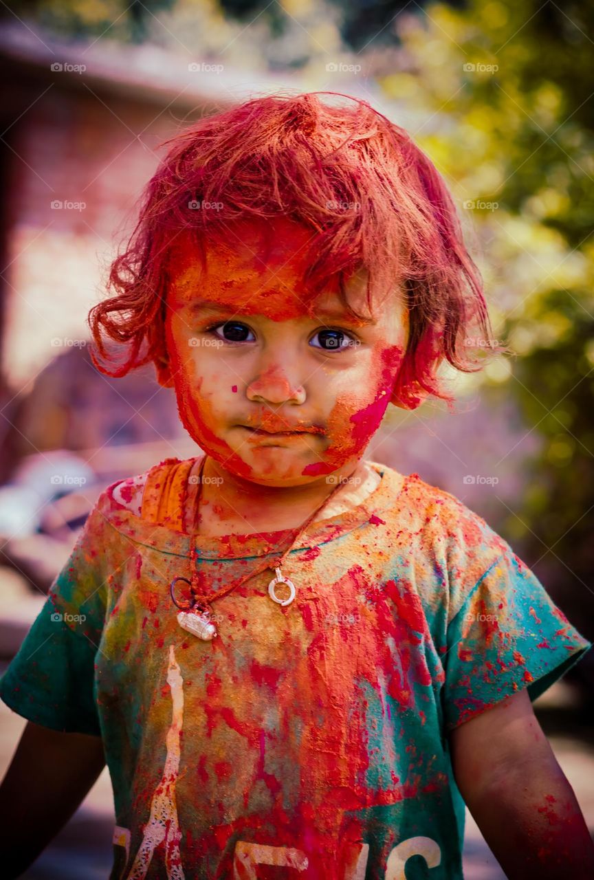 beautiful colourful baby portrait