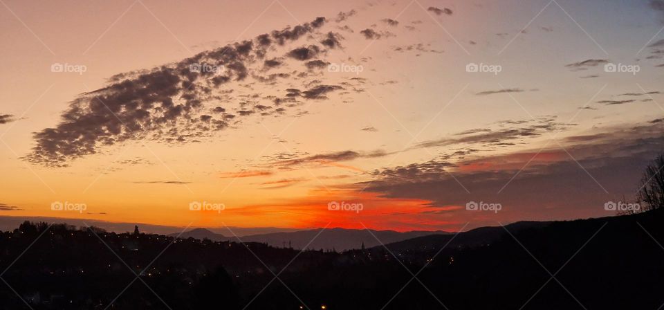 Colorfull sky minutes after sunset