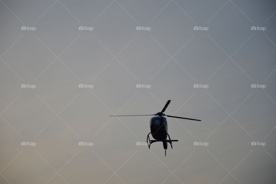 Helicopter at evening