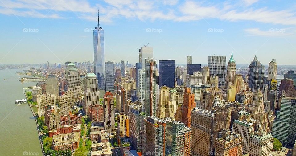 Aerial view on lower Manhattan