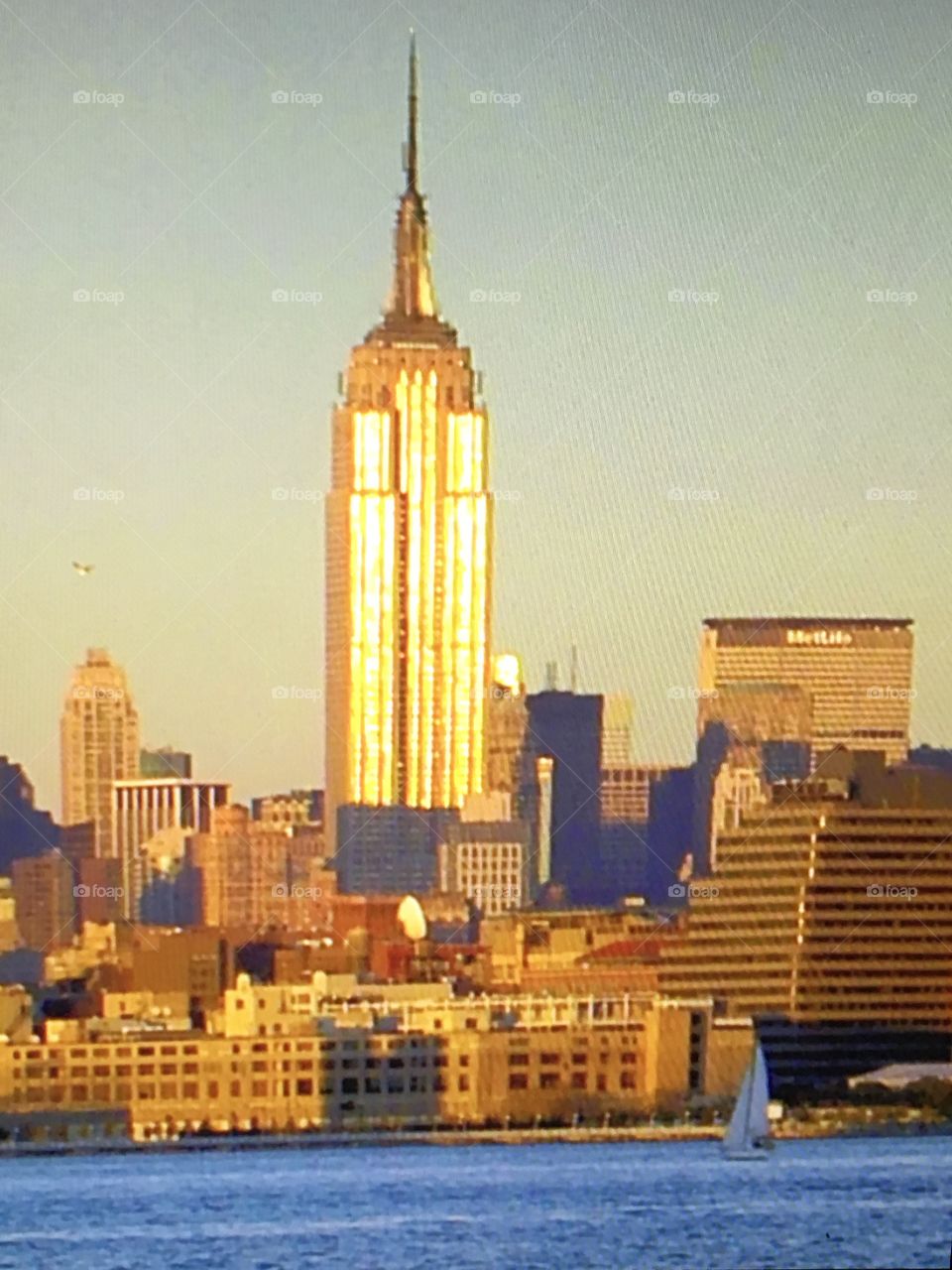 A glorious shot of the sun’s reflection off the side of The Empire State Building in New York City, NY!