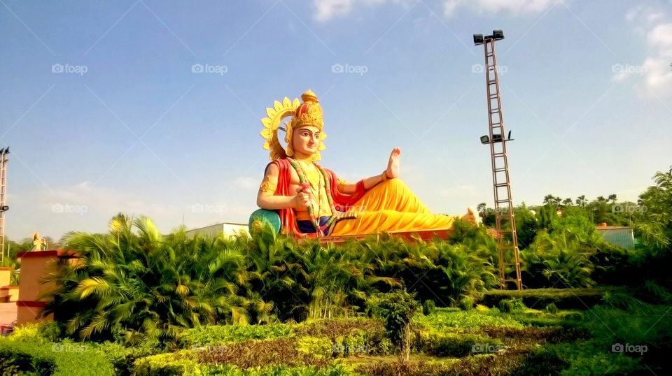 Lord Swaminarayan Statue in Poycha near Bharuch, India.