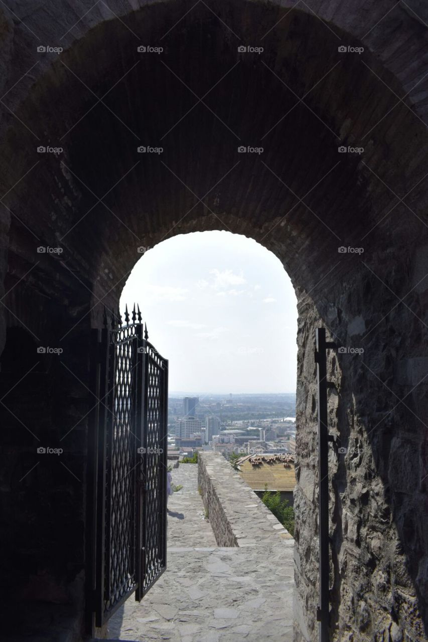 An entrance to the top part of the ankara castle in Turkey