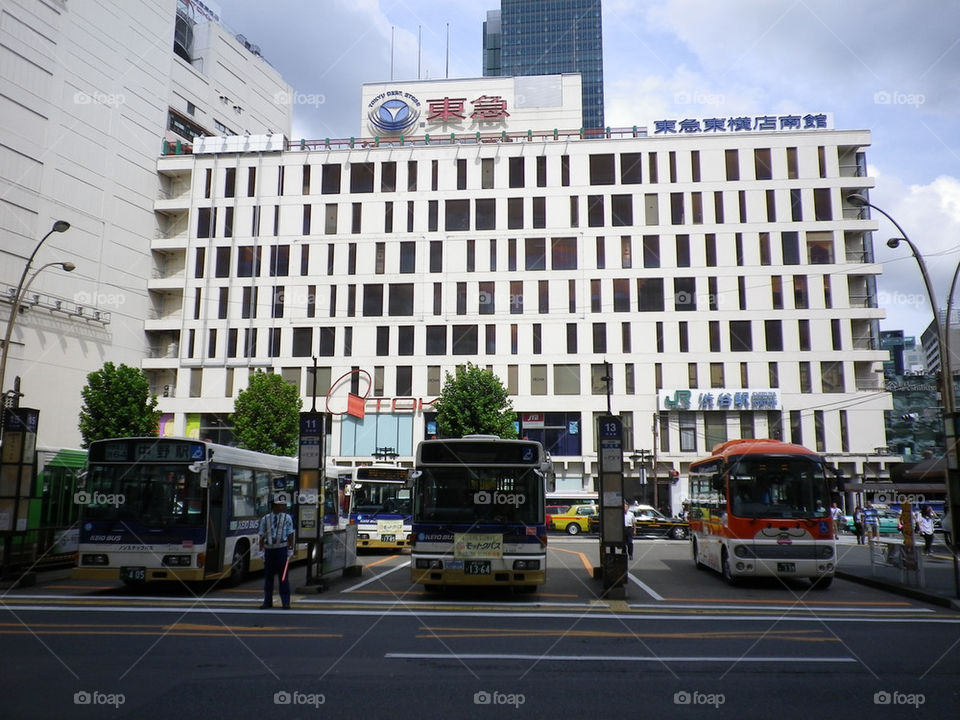 bus windows japanese building by hugo