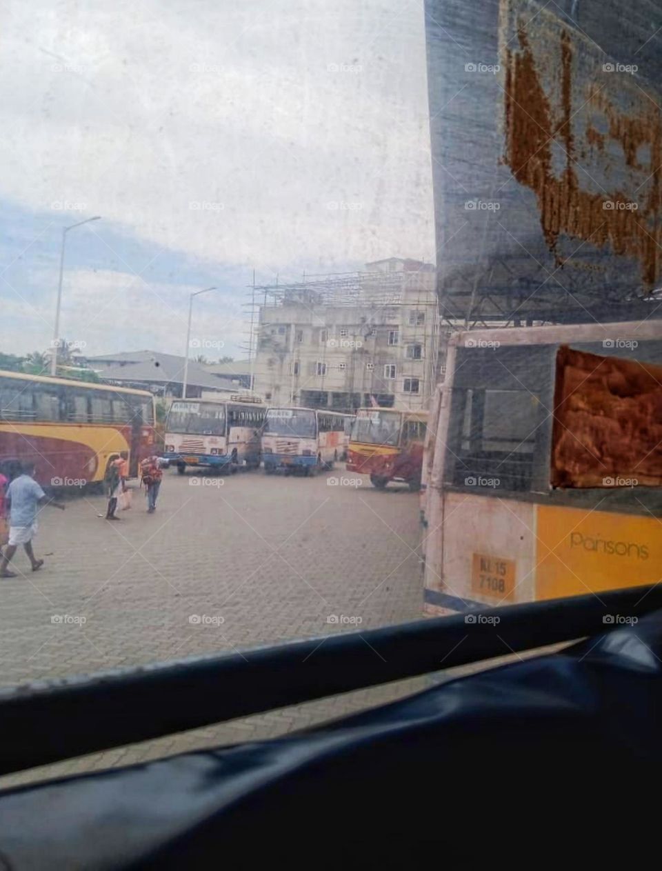 buses ready to public transportation in transport station