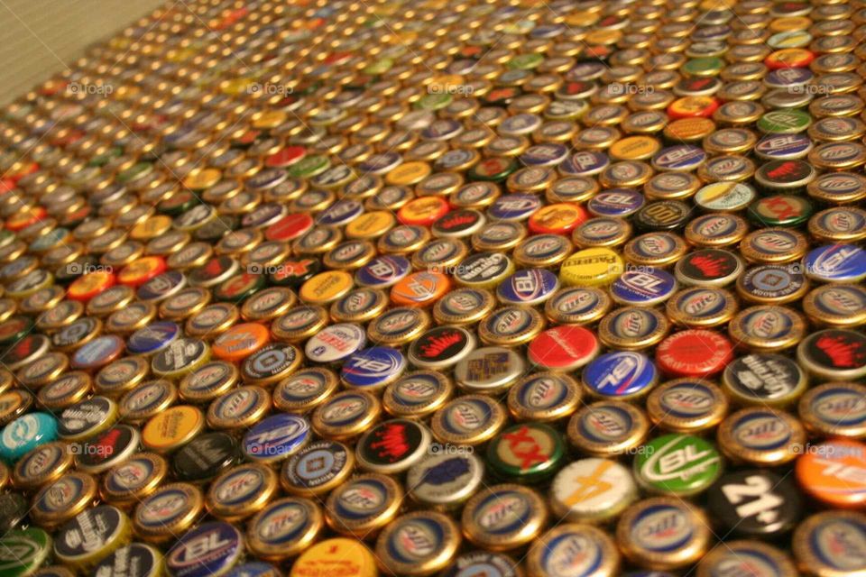 Beer bottle caps.