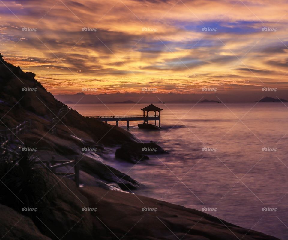 The Color of Dawn at the countryside, coast of Macau