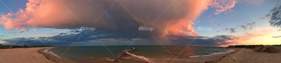 Rain at sunset over Cape Cod 