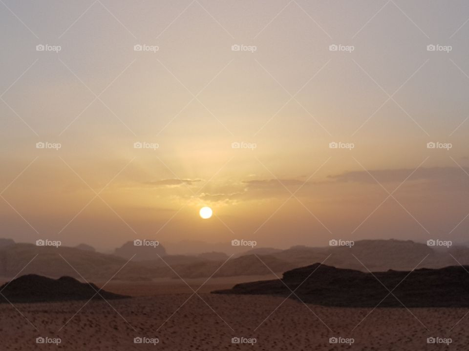 sunset in desert