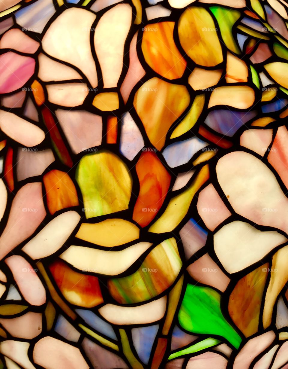 Stained glass lamp close-up