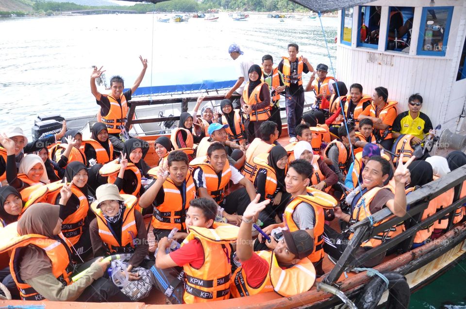 kids boating near redang island