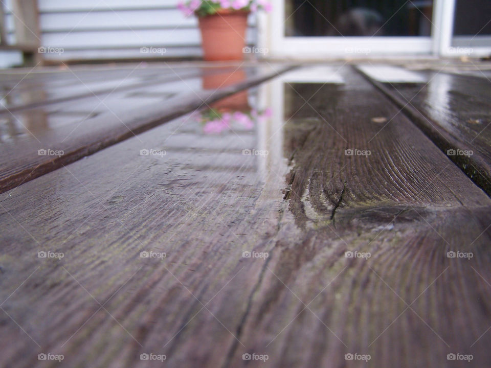 wood water rain reflection by ashley77