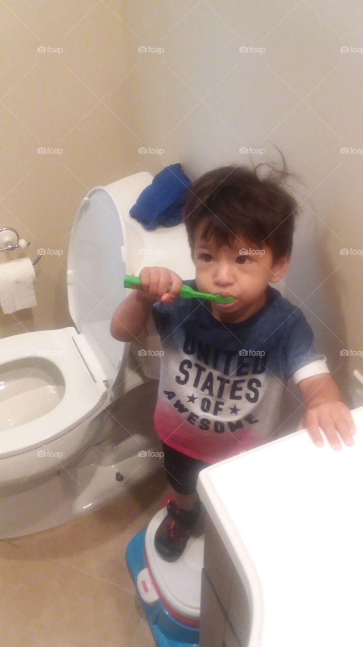 Brushing teeth