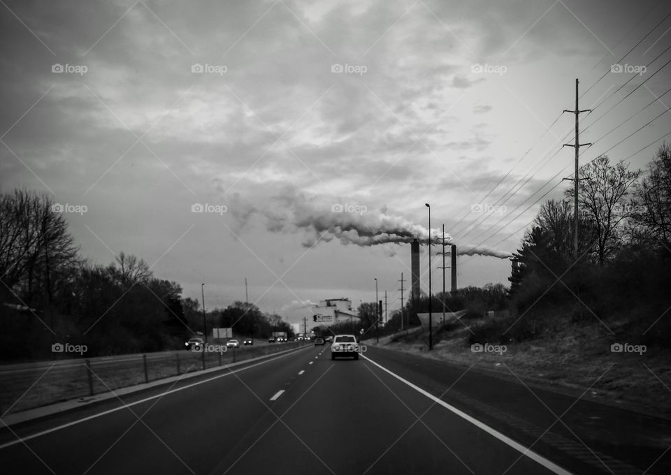 factory creating pollution