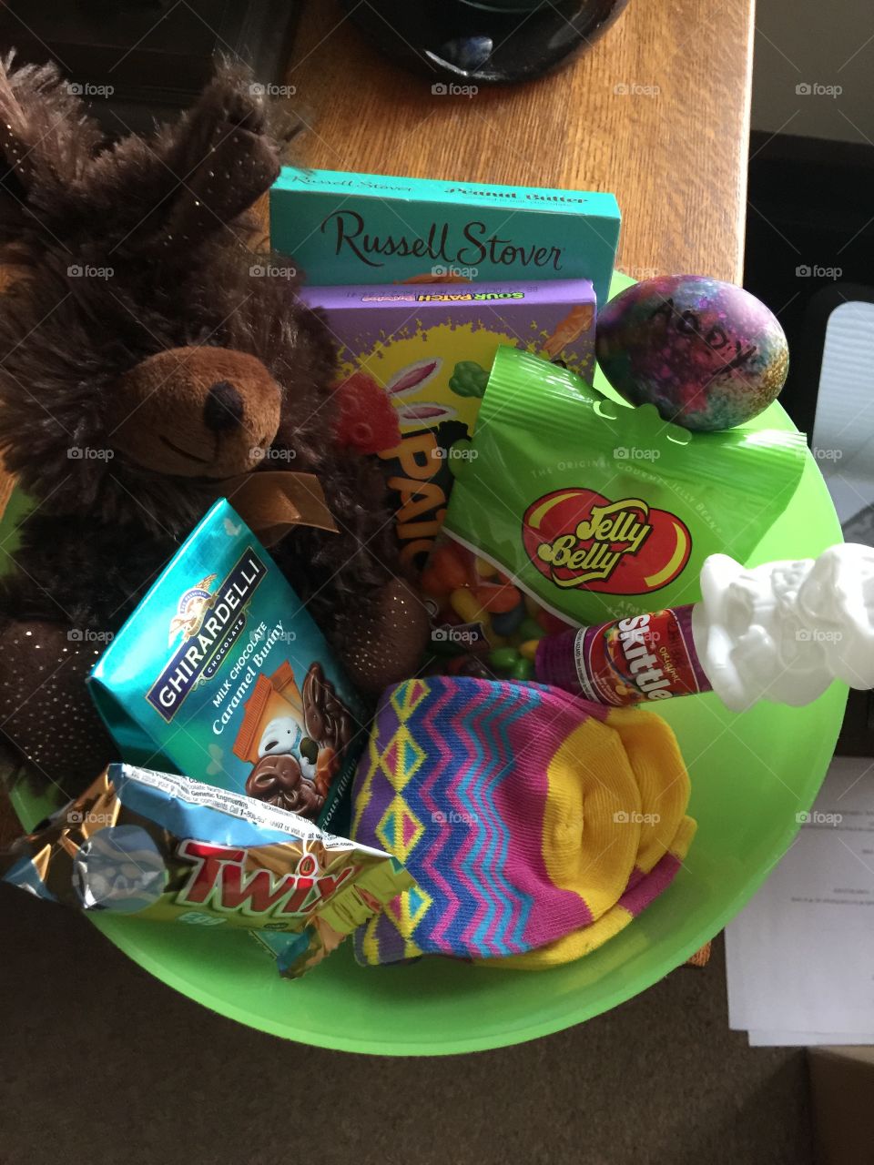Easter basket filled with lots of candy and love for my sweet daughter